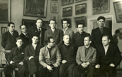 A group of artists, participants of the 2-nd Zaporizhzhya regional exhibitions