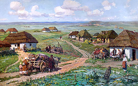 P.Redin painting Novoaleksandrovsk settlement