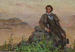 P.Redin painting Pushkin in Alexandrovsk