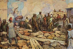 П.Редин картина А.М. Горький у строителей Днепростроя