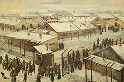 P. Redin painting Concentration camp for prisoners of war in the Zaporozhye factory №29