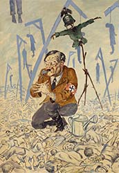 P. Redin caricature drawing Hitler - the gardener