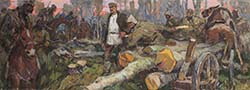P.Redin picture The death of Alexander Angolenko in the wooded areas of Dnieper in 1920