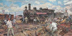 P.Redin picture Communist Saturday of workers of railway depot