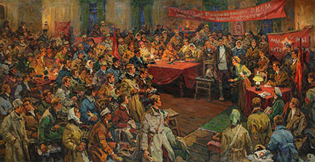 P.Redin picture Establishment of the Komsomol organization in Alexandrovsk